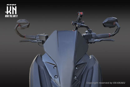 KOSOバックミラー ブレイドビューミラー クリアーレンズ レッド ネジ径 8/10mm 汎用 左右セット バイク