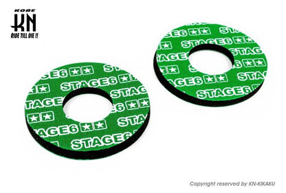 STAGE6 Grip Donuts Green/White Universal 2pcs Motorcycle