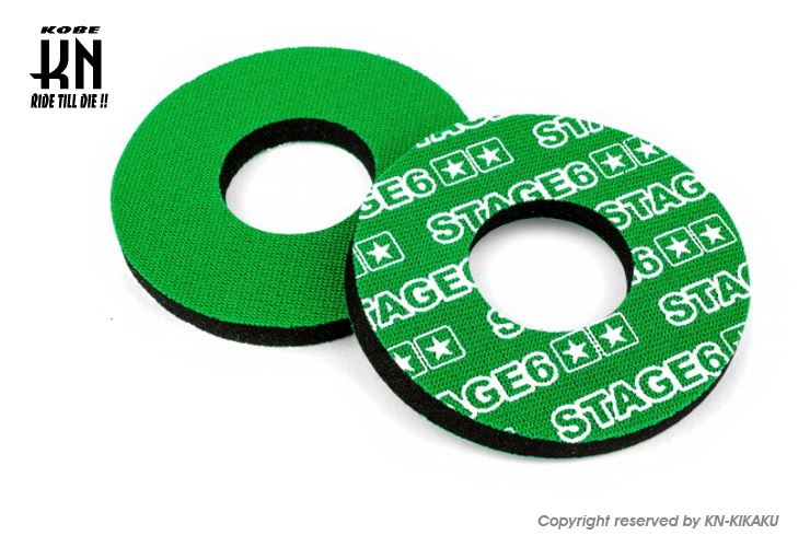 STAGE6 Grip Donuts Green/White Universal 2pcs Motorcycle