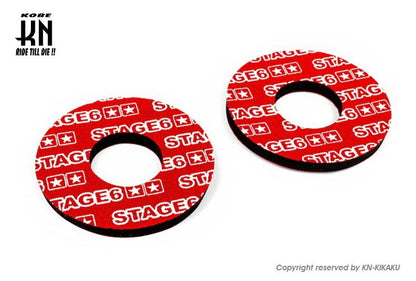 STAGE6 グリップドーナツ レッド/ホワイト 汎用 2個入 バイク