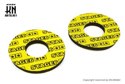 STAGE6 グリップドーナツ イエロー/ブラック 汎用 2個入 バイク
