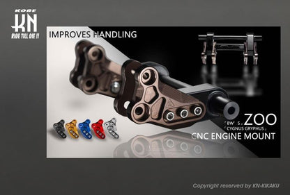 ZOO Reinforced Aluminum Engine Hanger, Black/Black, for Cygnus Gryphus 6th Gen, BW'S125 3rd Gen, etc. Motorcycle