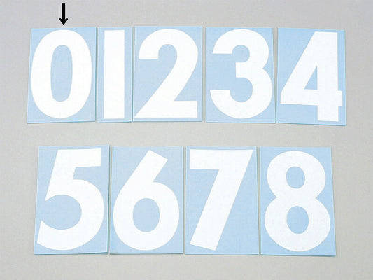 ゼッケンシール フロント用大 白文字 3枚入り 番号0