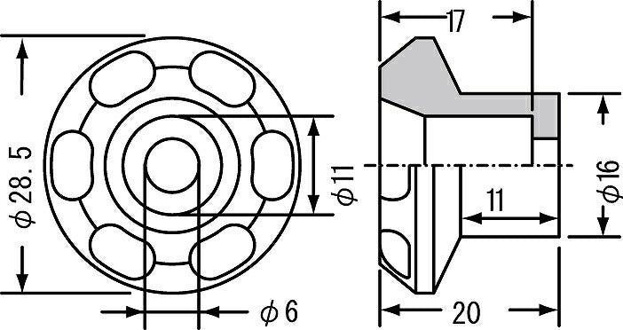 ビビットワッシャセット ブラック 6MM 2個