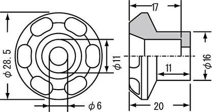 ビビットワッシャセット ブラック 6MM 2個