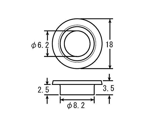 ツバ付カラー スチール 18X6X2.5L/2個