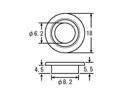 Collared Bushing Steel 18X6X4.5L/2pcs
