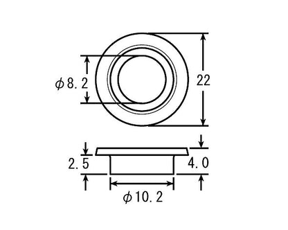 ツバ付カラー スチール 22X8X2.5L/2個