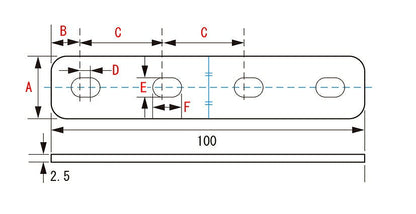 【アウトレット】ユニバーサルステー SUS304 φ8 ストレート 100MM 2.5T