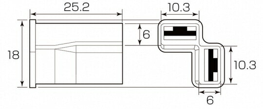 コネクターセット L型 2極 メス ウインカーリレー対応