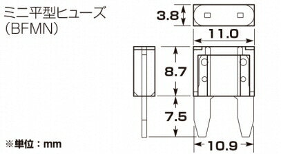 ミニ平型ヒューズ (BFMN) 紫 パープル 3A 3ヶ1セット 汎用