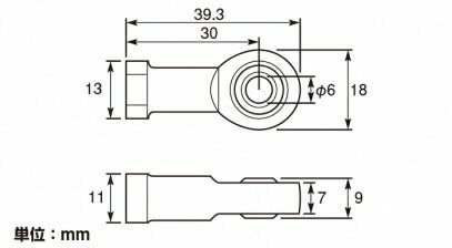 Pillow Ball M6 Female Reverse Thread Universal