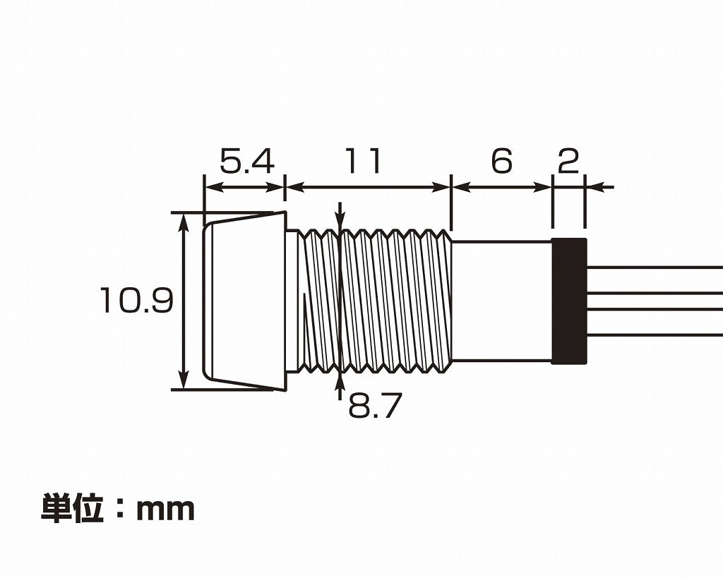 LEDパイロットランプ (K-CONプロ) レッド 29cm 1個 汎用