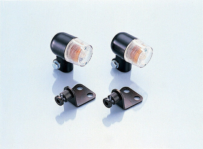 フロントウインカーキット 12V10W ブラック/クリアレンズ TW200/225