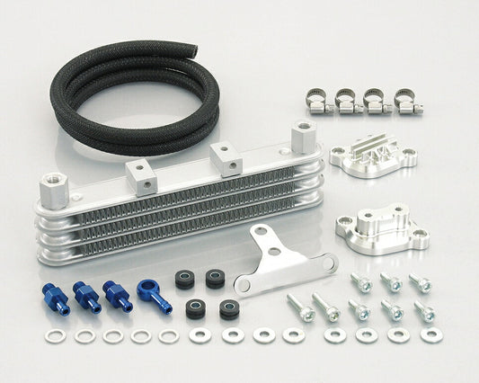 ニュースーパーオイルクーラーキット/3コア T-キャップ シルバー GROM グロム シリンダートリダシ A