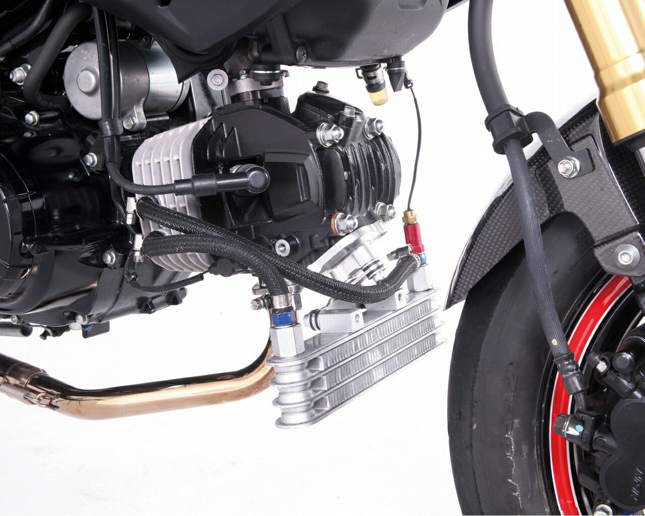 ニュースーパーオイルクーラーキット/3コア T-キャップ シルバー GROM グロム シリンダートリダシ A