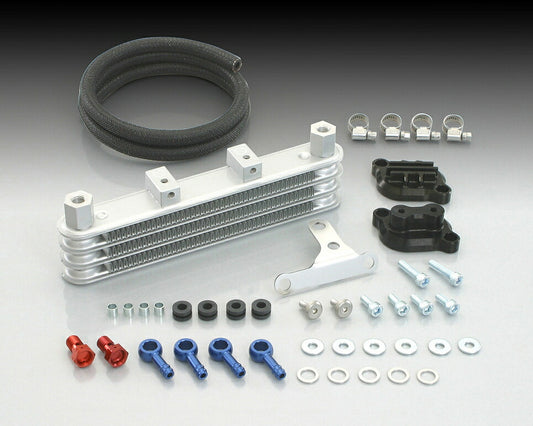 ニュースーパーオイルクーラーキット/3コア T-キャップ ブラック GROM グロム シリンダートリダシ B