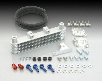 ニュースーパーオイルクーラーキット/3コア T-キャップ シルバー GROM グロム シリンダートリダシ B