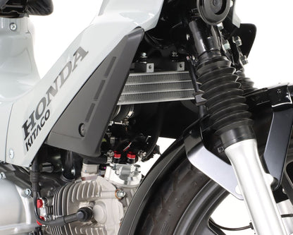 Super Oil Cooler Kit for 124cc Engines, 3-Stage Core, Mounts under Frame/Cylinder Head, Super Cub 110, Cross Cub 110