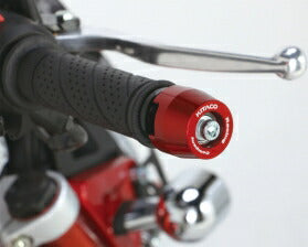Spinner Bar End Caps, Red Anodized, Left and Right Set for Honda Monkey 125 GROM
