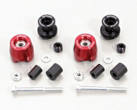 Spinner Bar End Caps, 1 Set (Left/Right), for φ22.2 Handlebars, Red Anodized, Universal
