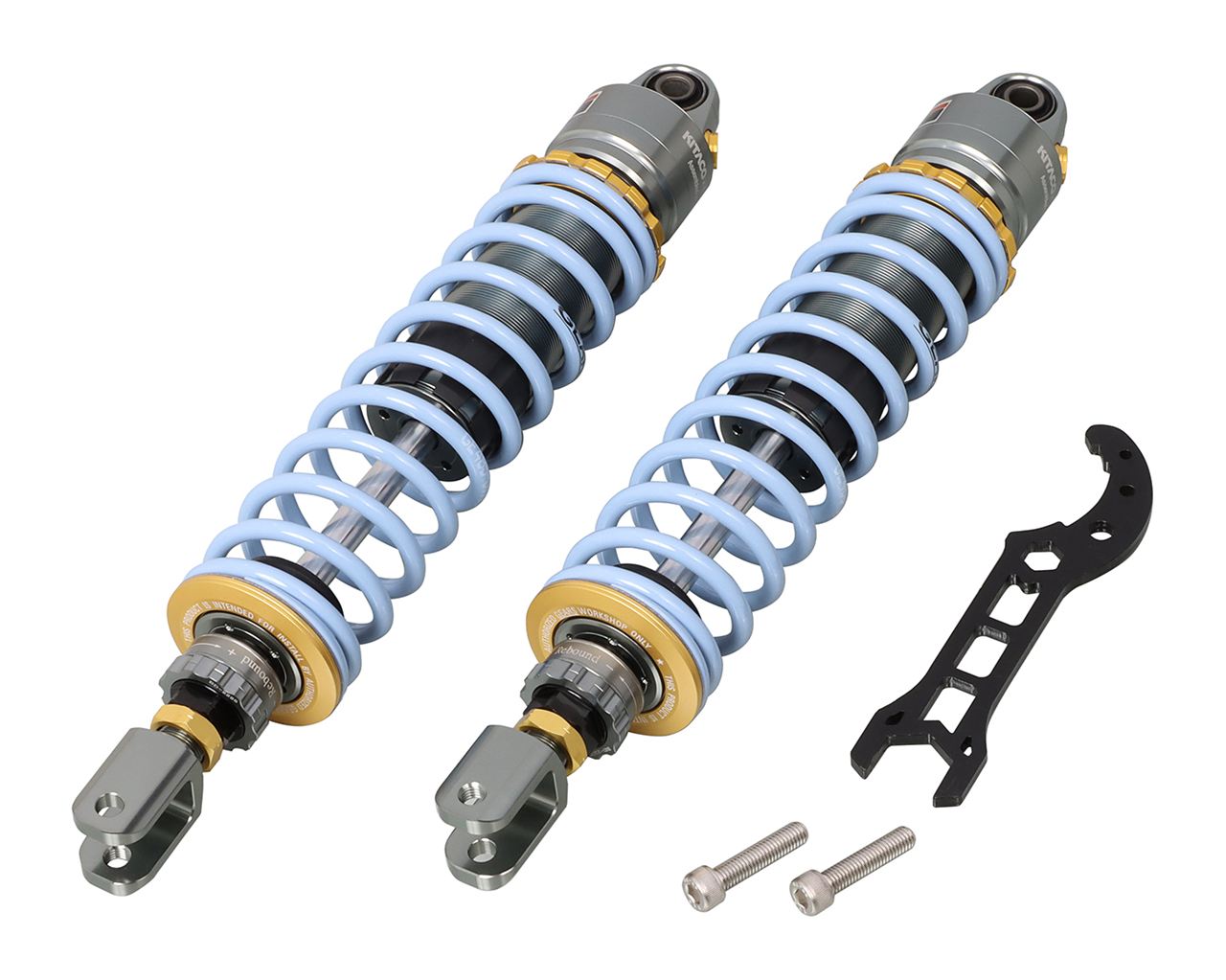KITACO×GEARS Shock Absorbers Gun Metallic/Light Blue 2-piece Set PCX125 PCX160