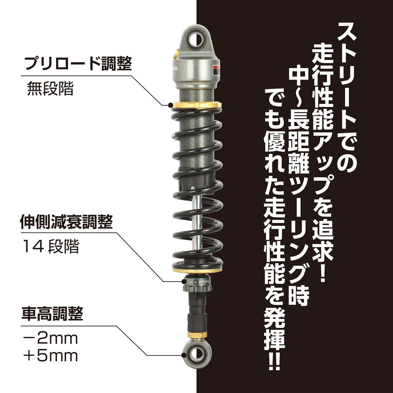 GEARS ショックアブソーバー ガンメタリック・ブラック CL250/500 2本入