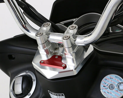 ハンドルポスト\U0026カバーセット シルバー/レッド マジェスティS