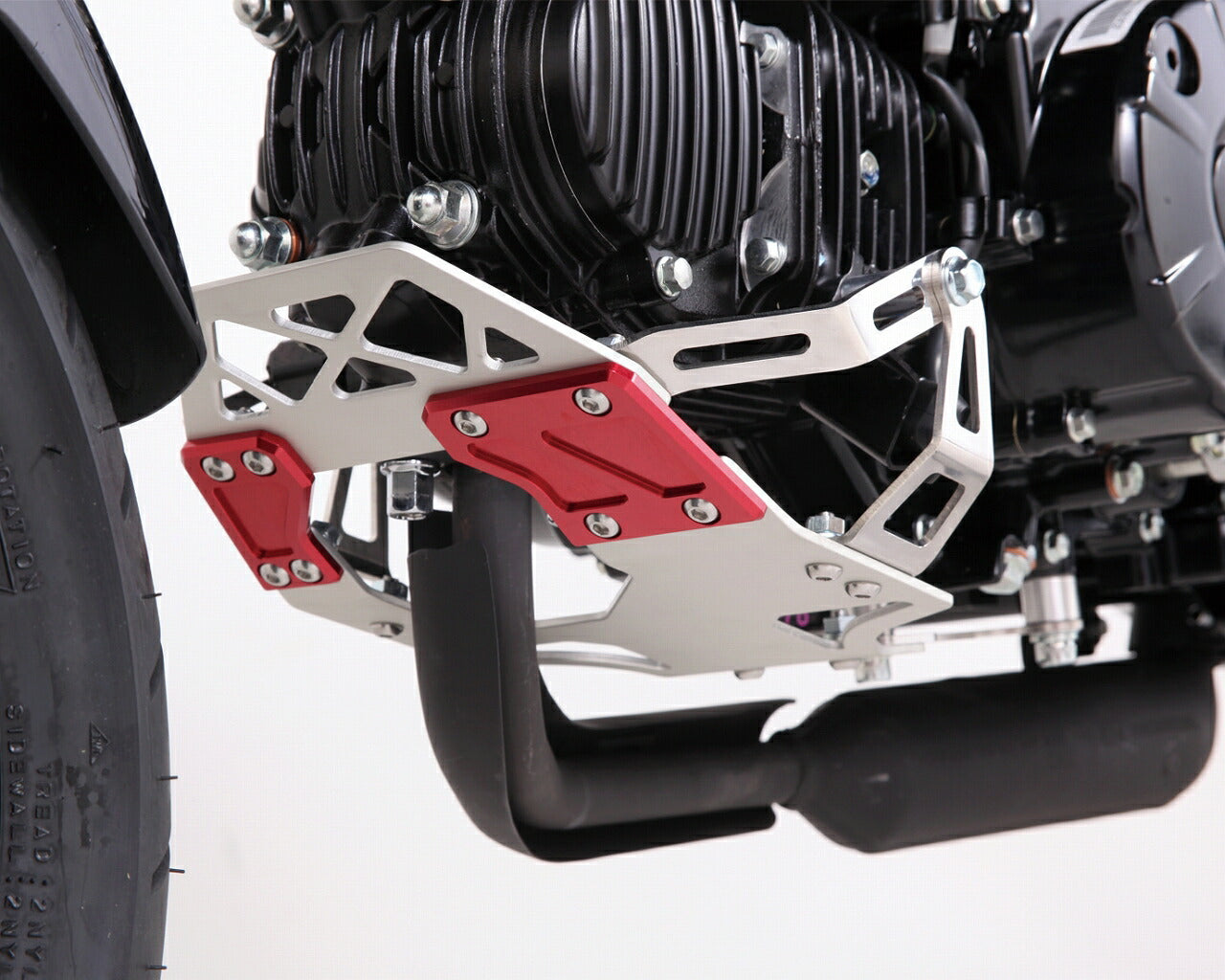 Skid Plate Silver/Red GROM