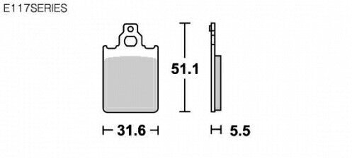 SBSブレーキパッド Ｅ１１７シリーズ E ストリート フロント/リヤ用 アプリリア ピアジオベスパ ブレーキパッド