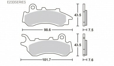 SBSブレーキパッド 233シリーズ E ストリート フロント/リヤ用 18-PCX125 '18-PCX150