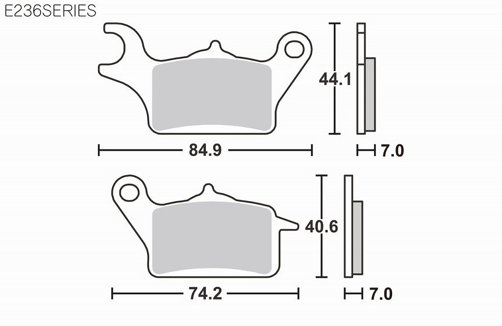 SBSブレーキパッド E236シリーズ E(ストリート フロント/リヤ用) ダンク スーパーカブ110 ディオ110 リード125