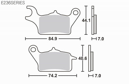 SBSブレーキパッド E236シリーズ E(ストリート フロント/リヤ用) ダンク スーパーカブ110 ディオ110 リード125