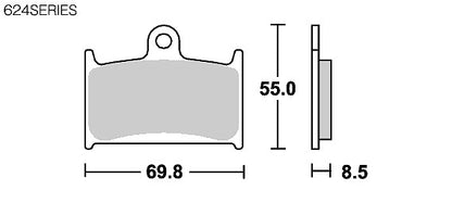 SBSブレーキパッド 624シリーズ RST(レーシングシンター フロント専用) TZ250 GSX-R750 ST1000