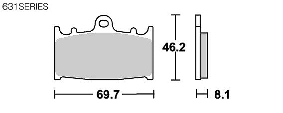 SBSブレーキパッド 631シリーズ RST(レーシングシンター フロント専用) GSR400 バンディット1250 ZRX1200 FS650