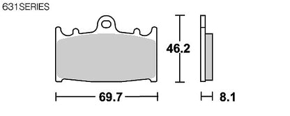 SBSブレーキパッド 631シリーズ RST(レーシングシンター フロント専用) GSR400 バンディット1250 ZRX1200 FS650