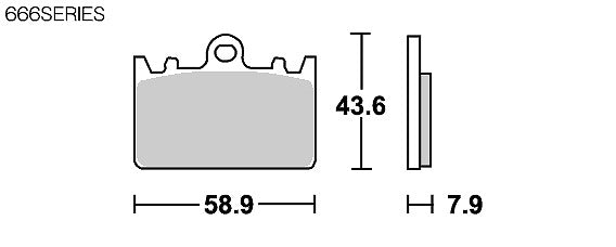 SBSブレーキパッド 666シリーズ RST(レーシングシンター フロント専用) RGVガンマ250SP ZXR400/R