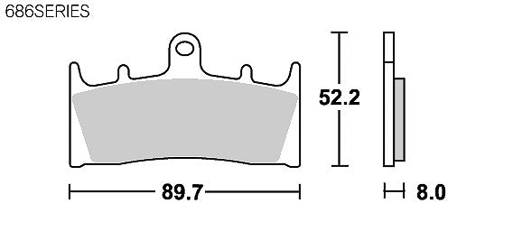 SBSブレーキパッド 686シリーズ RST(レーシングシンター フロント専用) GSX-R1000 GSX1300Rハヤブサ GSX1400