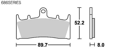 SBSブレーキパッド 686シリーズ RST(レーシングシンター フロント専用) GSX-R1000 GSX1300Rハヤブサ GSX1400