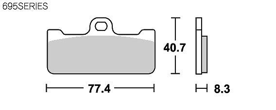 SBSブレーキパッド 695シリーズ RST(レーシングシンター フロント用) ブレンボ GPX10.48.13/14