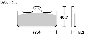 SBSブレーキパッド 695シリーズ RST(レーシングシンター フロント用) ブレンボ GPX10.48.13/14