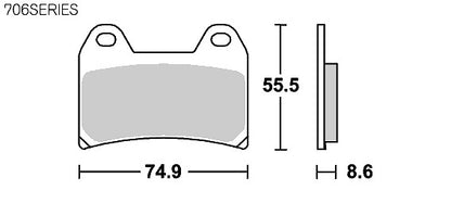 SBSブレーキパッド 706シリーズ RST(レーシングシンター フロント専用) XJR1300 イナズマ