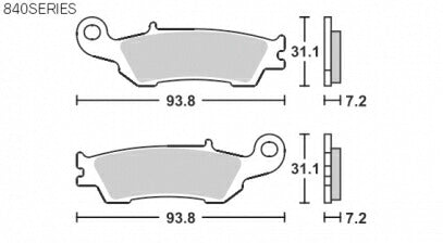 SBSブレーキパッド 840 シリーズ RSI オフロードレーシング フロント/リヤ用 ヤマハ YZ