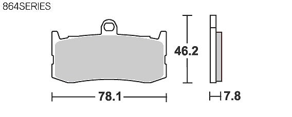 SBSブレーキパッド 864シリーズ RST(レーシングシンター フロント専用) トライアンフ 675