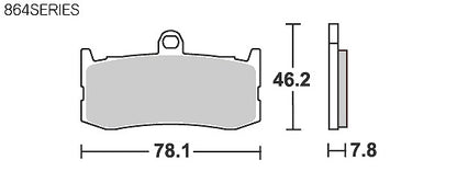 SBSブレーキパッド 864シリーズ RST(レーシングシンター フロント専用) トライアンフ 675