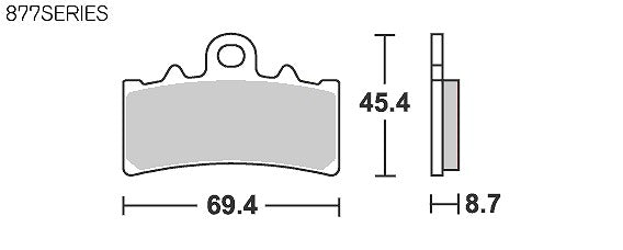 SBSブレーキパッド 877シリーズ RST(レーシングシンター フロント専用) KTM 125/200/390デューク RC390