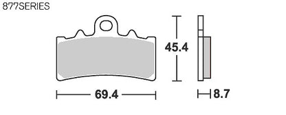 SBSブレーキパッド 877シリーズ RST(レーシングシンター フロント専用) KTM 125/200/390デューク RC390