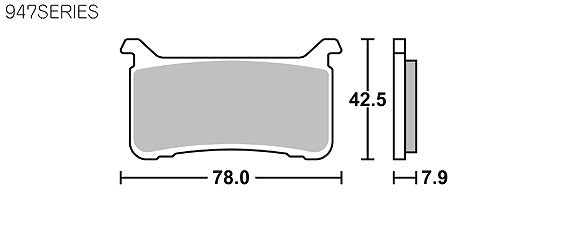 SBSブレーキパッド 947シリーズ DS-2(デュアルシンタ― フロント用) CBR1000RR CB1100RS