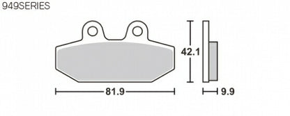 SBS Brake Pads 949 Series LS Street Excel Rear for Harley-Davidson 18- FLDE1750