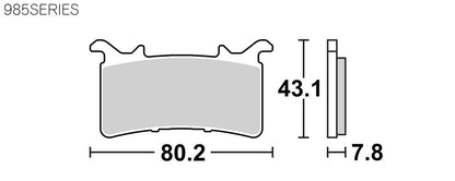 Brake Pads 985 Series DC (Racing Dual Carbon Front) CBR1000RR-R